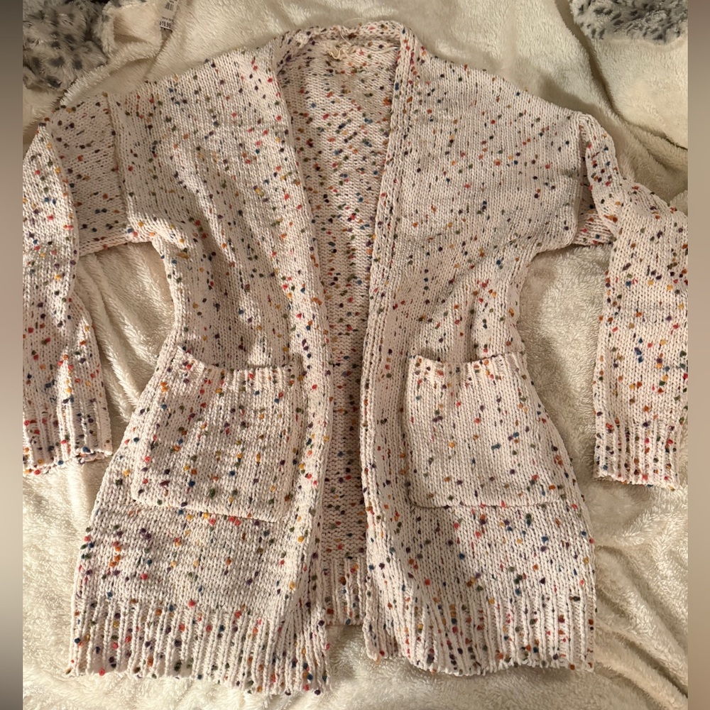 Women’s Size M/L Rainbow Confetti Knit Cardigan